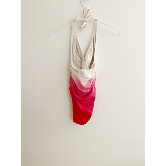 DKNY Barbie Pink Ombré Halter One Piece Swimsuit - Picture 4 of 7